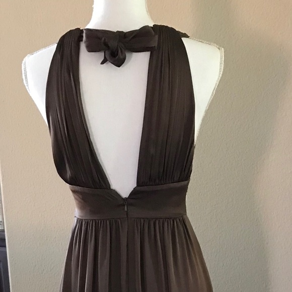 BCBG Paris Chocolate Floor Length Evening Dress - Picture 2 of 7